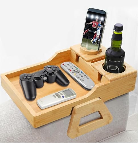 EOFJRUC Coucharm-Tablett mit 360° drehbarer Handy- und Tablet-Halterung – Multifunktionales Sofa-Armlehnen-TV-Tablett für Essen, Getränke & Unterhaltung EOFJRUC Coucharm-Tablett mit 360° drehbarer Handy- und Tablet-Halterung – Multifunktionales Sofa-Armlehnen-TV-Tablett für Essen, Getränke & Unterhaltung von EOFJRUC