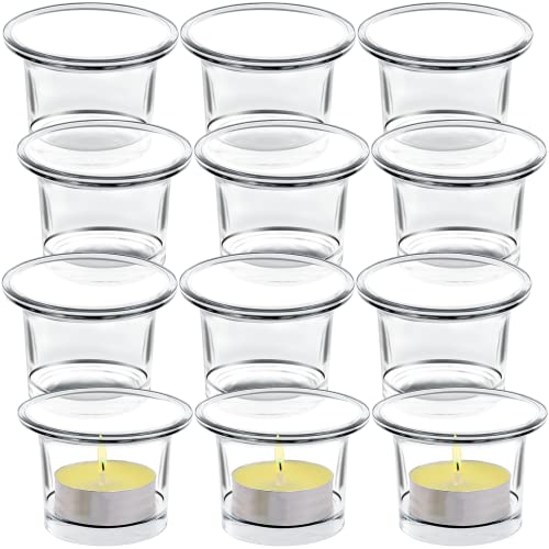 EOGRFW Teelichtgläser Set, 12er Votivkerzenhalter, Teelichthalter Glas, Windlicht, Kerzenhalter, Tischdeko für Hochzeit Party von EOGRFW