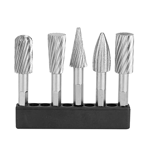 5pcs 1/4 Zoll Hex Shank Hochgeschwindigkeits -Stahl -Burrs Drehdateien Tools für Aluminium- und Eisenhardware -Schnitzforming und Materialentfernung von EOJDDPA