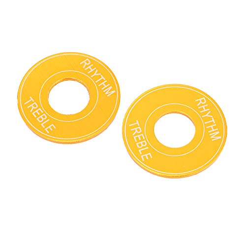 Aluminium Kippschalter Platte Rhythmus Treble Washer Ring für LP EPI E-Gitarre Dauerhaft starke Ersatzteile Schwarz Silber Gold 2 Stück Set (Golden) von EOJDDPA