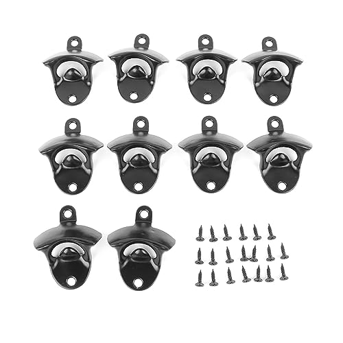 Bierflaschenöffnungsöffner Soda Flaschenkappe Opener Bar Bier Opener Set 10pcs Schwarze Zinklegierung Langlebiger Griff für Home Restaurant Bar Party Camping Outdoor Picknicks von EOJDDPA
