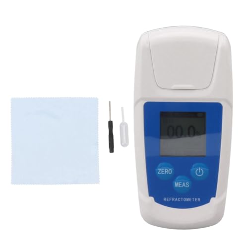 Digitaler Refraktometer Zuckerentester hohe Genauigkeit 0 55% Zuckergehalt Messgerät mit automatischer Kalibrierung für Getränkegetränke Fruchtpflanze ABS -PC -Material 58.5x121 x von EOJDDPA
