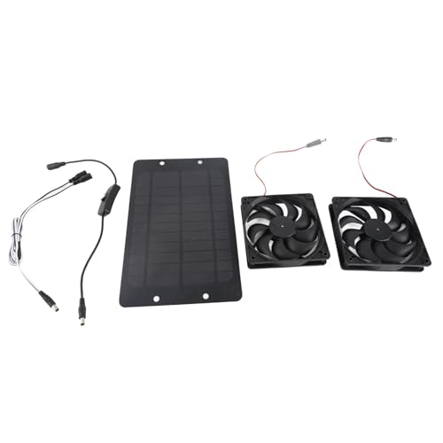 EOJDDPA 20W Solar angetriebener Dual -Lüfter -Kit energieeffiziente 12 -V -DC -Kühlsystem für RV Treibhaus -Haustierhäuser Abs Material 27,5 x 17 cm Solarpanel von EOJDDPA