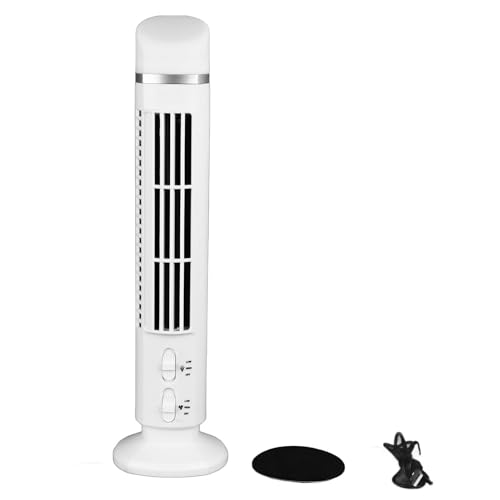 EOJDDPA Bladeless Tower Lüfter tragbarer USB -Schreibtisch -Lüfter mit Licht für das Büro im Heimschlafzimmer (Schwarz) (Weiß) von EOJDDPA