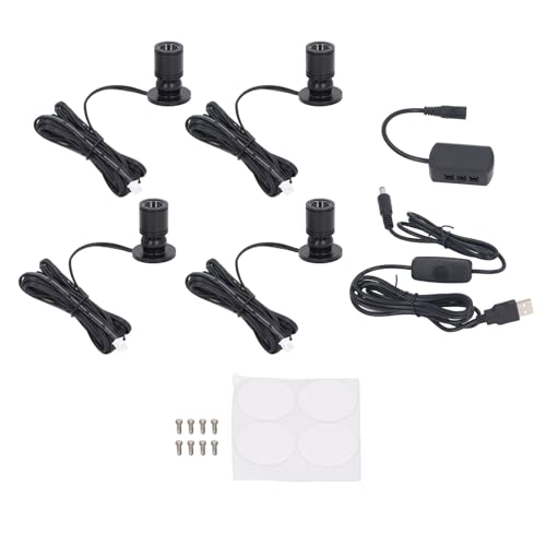EOJDDPA LED -Display -Spotlichter Dimmbare USB -Mini -Verstellbares für Schmuck Showcase Displayschränke Regal Aluminium 4pcs 5 V 6,6ft Kabel (Weiße Beleuchtung) (Warmes Licht) (Neturallicht) von EOJDDPA