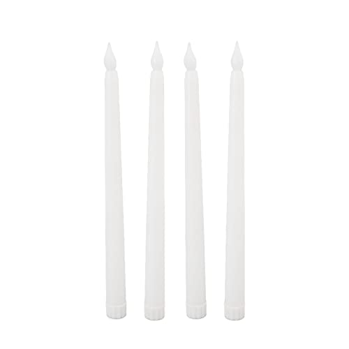 EOJDDPA LED -Kerzen LED Taper Kerzen Flameless Taper Candles Realistic Flackering Flame Safe Batterie betrieben warmes weißes Licht für Hochzeitsationen Wohnkultur 4 PCs (Weiß) von EOJDDPA