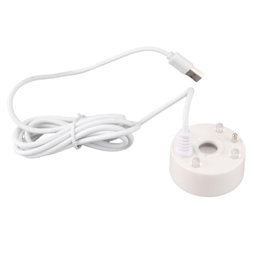 EOJDDPA Mist Maker Fogger USB Bunte LED -Leuchten 5V Ultra Sound Fountain Atomizer Geruchsfilter für Teichgrockel Fischtank Spüle Innen im Freien Bonsai Fountains Plastik 4 Perlen (Weiß) von EOJDDPA