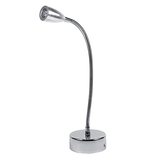EOJDDPA Schwanenhals leichte flexible LED -Wandlampe Verstellbares Lesen für Schlafzimmerstudien Büro Moderner Silber 3W 85 265V (Ohne Schalter warmes Weiß) von EOJDDPA