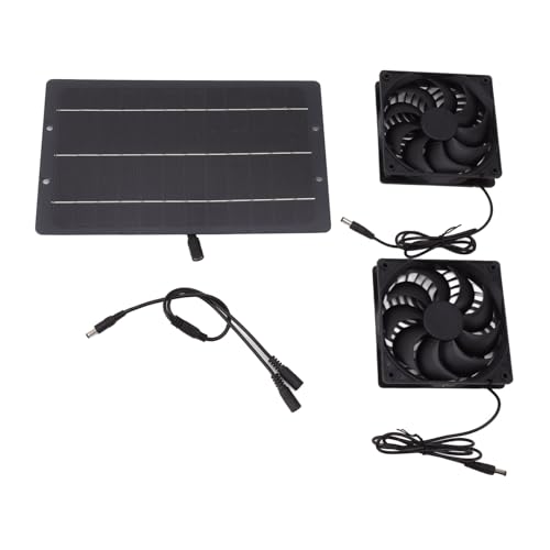 EOJDDPA Solar angetriebener Lüfter Kit Weatherfester Dual -Ableiter -Lüfter 10W Solarpanel für Hühnerstollen Greenhouses ABS monokristalline Silizium von EOJDDPA