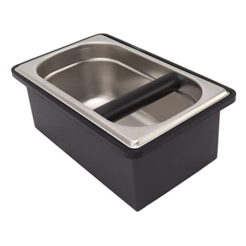 Kaffee-Abklopfbehälter, Edelstahl-Bodenbehälter mit abnehmbarem Design, großes Fassungsvermögen für Zuhause, Café, Bar, Restaurant, langlebiges Gummimaterial (S) (L) von EOJDDPA