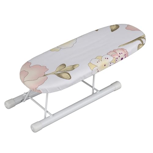 Mini -Bügelbrett Falten Platz sparende Tischplatten -Bügelbretthülle Manschettenkragen Handhabungstisch für Heimreisebüro Verwenden Sie Peony Blätter Punkt Muster 10.43 x 4,13 x (Pfingstrose) von EOJDDPA
