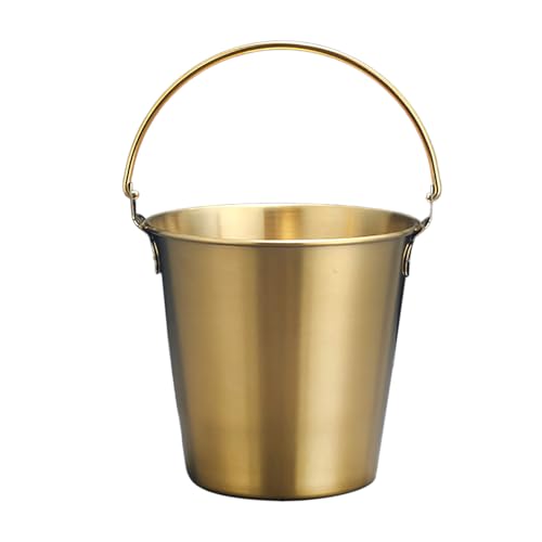 Mini-Eiskübel aus Edelstahl, langlebiger Mehrzweck-Getränkekühler für Partys, Bars und Restaurants, polierte Oberfläche, 11 x 10,5 x 8 cm (Gold) von EOJDDPA