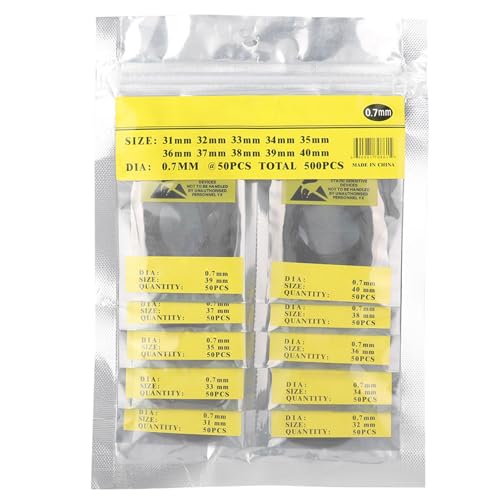 O Ring Gummi -Dichtungsdichtung WasserdeliedelIEBER SEALTENDE SCHOUTSCHAUFEN BACK -Dichtung Dichtungsdichtungen zur Uhr Reparatur von 500 PCS -Beutel Gummi Material Mehrere Größen (0,7 pro Packung von EOJDDPA