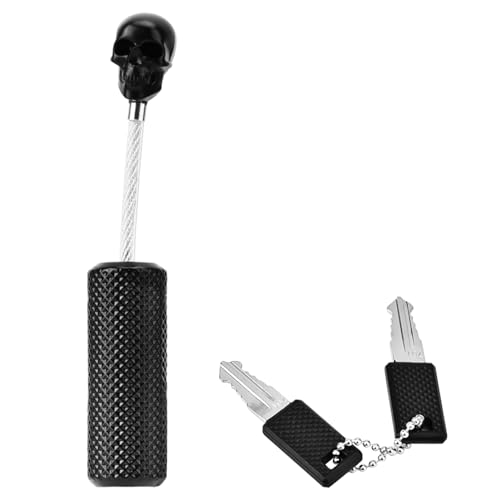 Safe Koffer Sperrdrahtseil Zollkennwort Schädel Schloss aus Zinklegierung High Security TSA zugelassen für Koffer Backpacks Computer Cases Black Silber 3.5x0.6x0,6 Zoll (Schwarz) von EOJDDPA