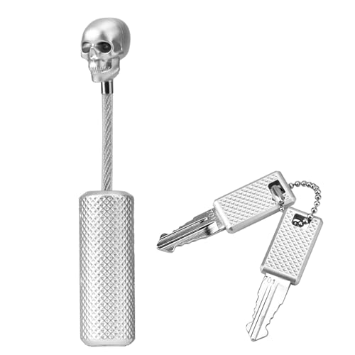 Safe Koffer Sperrdrahtseil Zollkennwort Schädel Schloss aus Zinklegierung High Security TSA zugelassen für Koffer Backpacks Computer Cases Black Silber 3.5x0.6x0,6 Zoll (Silber) von EOJDDPA