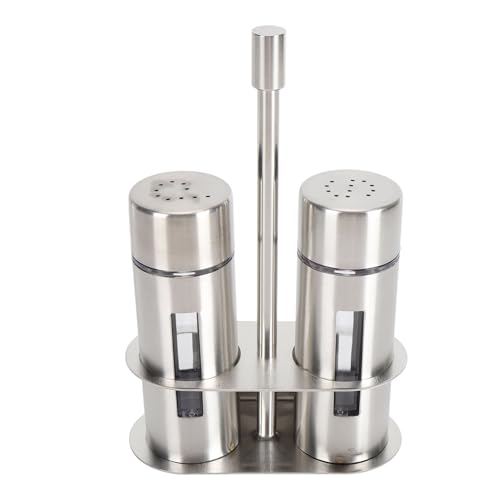 Salt and Shakers Set 304 Stainless Steel Seasoning Bottle with Base Stand for Kitchen Restaurant Elegant Durable Multifunctional (S) von EOJDDPA