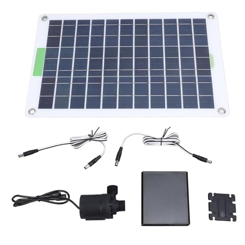 Solarwasserpumpe, professionelle monokristalline Silizium-Wasserpumpe, 16,4 Fuß Förderhöhe, 100 W, solarbetriebene Springbrunnenpumpe mit Energiespeicherbox von EOJDDPA