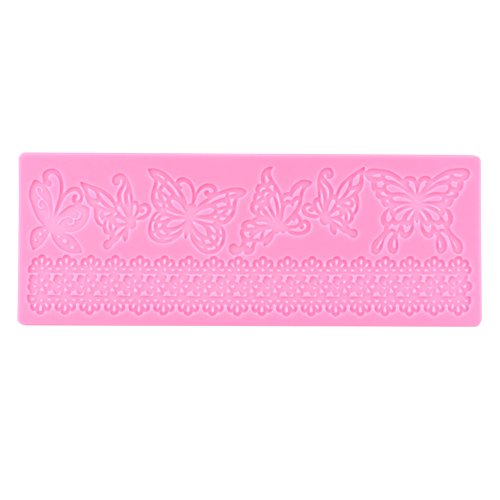 Spitzenmatte Fondant Kuchen Spitze Schimmel Kuchen versorgt Silikon Prägienmatte Pink Pink von EOJDDPA