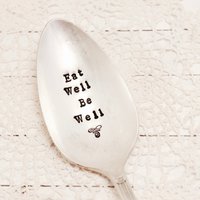 Essen Sie Gut Servieren Löffel - Gesundeernährung Große Server Veggie Vintage Silber Teller Hand Gestempelt Hostess Geschenk von EOJStudios