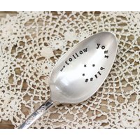 Follow Your Bliss Spoon - Handgestempelte Löffel Botschaft Handgestempelt Kaffee Tee Versilbertes Silberbesteck Inspirational Joseph Campbell von EOJStudios