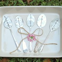 Großer Druck Leicht Lesbare Löffel Gartenpflanzenkraut-Veggie-Marker-Tag-Set - Handgestempelt Benutzerdefinierte Wiederverwendbare Gemüseetiketten von EOJStudios