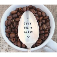 Ich Liebe Dich Ein Latte Kaffee Löffel - Geschenk Für Ihn Sie Muttertag Geburtstag Vintage Handgestempelt Tee Eis Nachricht Ooak Frühstücksbar von EOJStudios