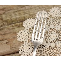 Ich Liebe Dich Gabel - Herz Nachricht Dessert Kuchen Abendessen Löffel Vintage Silber Vergoldet Hand Gestempelt Valentinstag Geschenk Für Ihn Ihre von EOJStudios