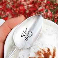 Liebe Wisconsin State Home - Hand Gestempelt Löffel Wi Stolz Kaffee Tee Eis Stocking Stuffer Shop Lokale Kleine Eve Of Joy Madison von EOJStudios