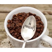 Seien Sie Präsent Kaffee Löffel - Nachricht Hand Gestempelt Kaffee-Liebhaber Stir Stick Vintage Silber Vergoldet Silberbesteck Geschenk von EOJStudios