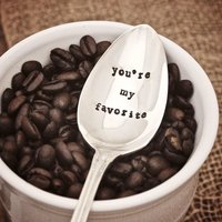 Sie Sind Mein Lieblings Kaffee Löffel Rührstab - Tee Müsli Eiscreme Erdnussbutter Vintage Silberplatte Hand Gestempelt Upcycled Geschenk Him Her von EOJStudios