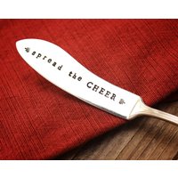 Spread The Cheer Butter Käse Streumesser - Vintage Versilbertes Besteck Handgestempelt von EOJStudios