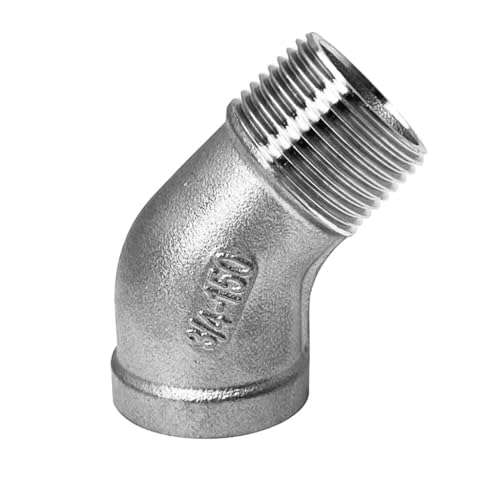 1 Stück 304SS 45-Grad-Winkelverschraubung – Außen- auf Innengewinde – Ideal for Wasser, Öl, Gas und ätzende Flüssigkeiten(1 1/2") von EOMO
