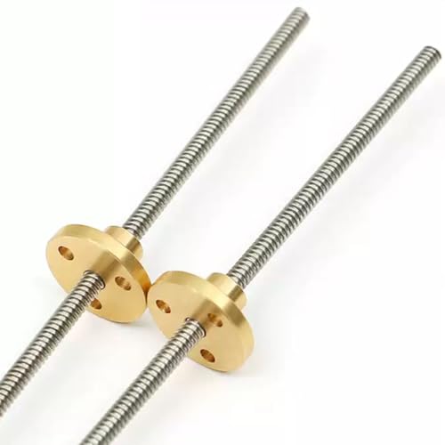 1 Stück T4-Leitspindel for 3D-Drucker – 4 mm Durchmesser, 1 mm Steigung, 100–550 mm Länge, Edelstahl mit Kupfermutter(500mmx1mmx1mm) von EOMO