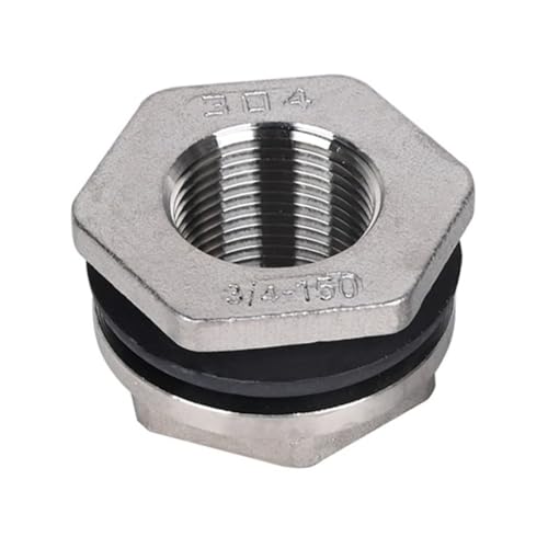 1 Stück Verbindungsstück for Wassertanks aus Edelstahl 304 | 1/2" - 2" Gewindeanschluss for Wasserturm, Aquarium und Öltank(1-1/2"x55mm) von EOMO