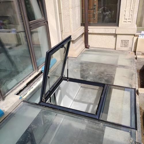 1 Stück anpassbare Dachfenster-Zugangsluke – langlebige Aluminiumlegierung und gehärtetes Glas for Dachböden und Wintergärten(95x80cm) von EOMO