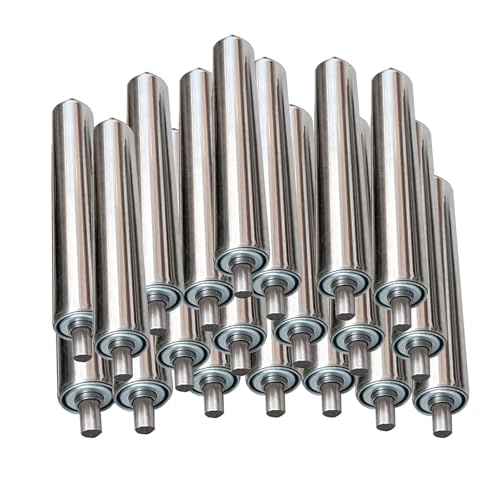 1 Zoll Förderrollen aus Edelstahl – for Holzbearbeitungstische, Sägeständer und Materialhandhabung – 25 mm D, 8 mm Welle(20pack-Dia25MMxL600MM) von EOMO