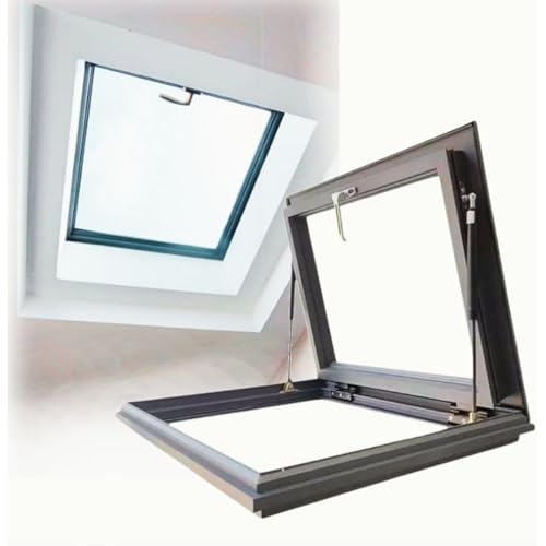 1-teilige Dachluke for Oberlichter – langlebige Aluminiumlegierung und gehärtetes Glas – for Dachböden, Keller und Dachausgänge(91.5x101.5cm) von EOMO