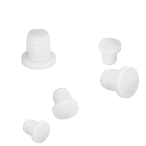 10 weiße T-förmige Silikonstopfen aus massivem Silikon – 0,51–0,56 Zoll Gewindeloch-Gummistopfen for die Herstellung, Heimwerkerprojekte(14mm) von EOMO