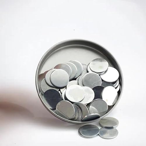 100 Stück verzinkte dicke Eisenbleche – 10 mm bis 25 mm Durchmesser, 1 mm Dicke, ideal for die Verwendung mit Magneten(18x1.0mm) von EOMO