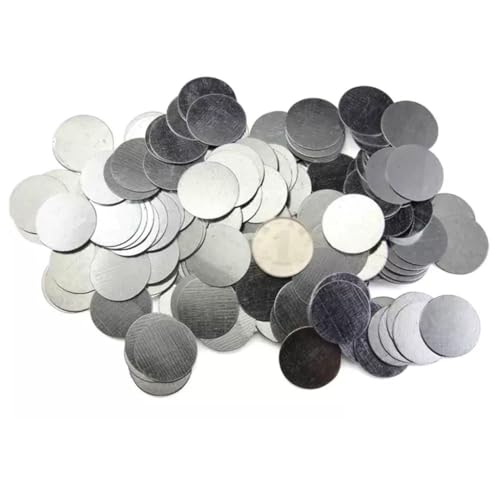 200 Stück ultradünne verzinkte Eisenbleche – 25 mm Durchmesser, 1 mm dicke Metalldichtungen for Magnete von EOMO