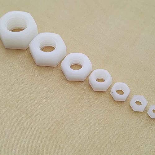 25-teiliges Nylon-Sechskantmuttern-Set – M2–M12, metrische Kunststoff-Isolierungs-Sechskantmuttern mit Gewinde for Bolzen und Schrauben(M10) von EOMO