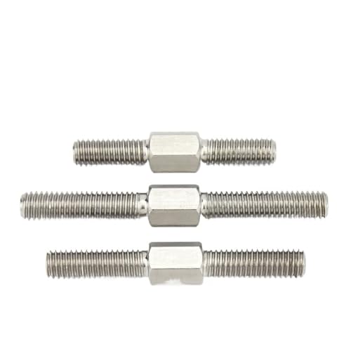 304 SS Doppelend-Gewindestange - Links- und Rechtsgewinde Doppelkopf-Stehbolzen M6 M8 M10 M12 M16 for den industriellen Einsatz(M8x50 3pcs) von EOMO