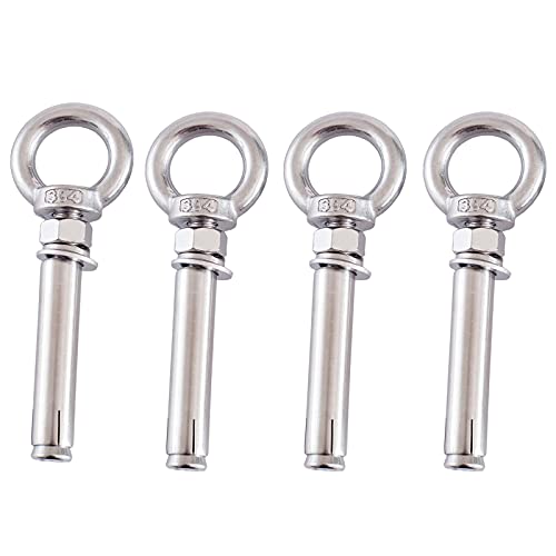 4 Stück M8 × 60-M8 × 150 mm 304 Edelstahl-Ringschraube, Erweiterungs-Ringschraube for Betonwände – Hochleistungs-Hebezubehör(M8*60) von EOMO