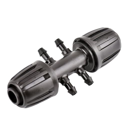 5 Stück PE-Rohrverteiler for Gartenbewässerungssysteme – Schwarz/Grüne Innengewindeverbinder for Tropfbewässerungs-Kits(Black,100.07mm) von EOMO
