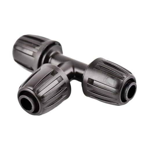 5 Stück PE-Rohrverteiler for Gartenbewässerungssysteme – Schwarz/Grüne Innengewindeverbinder for Tropfbewässerungs-Kits(Black,99.5mm) von EOMO