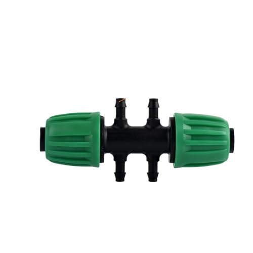 5 Stück PE-Rohrverteiler for Gartenbewässerungssysteme – Schwarz/Grüne Innengewindeverbinder for Tropfbewässerungs-Kits(Green,100.07mm) von EOMO