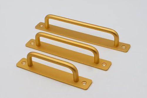 EOMO 2er-Pack Griffe aus Aluminiumlegierung – Haltegriffe und Schubladengriffe for Küche, Scheune und Garage (mit Rückplatte)(Gold,L148mm) von EOMO