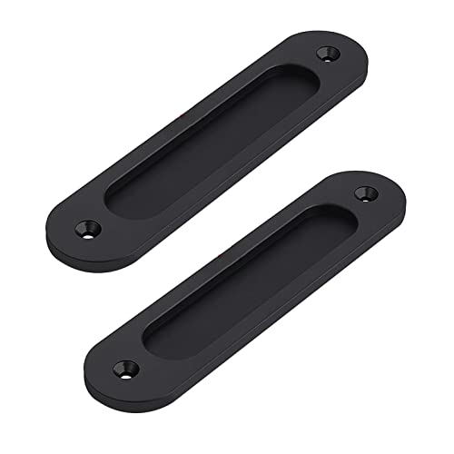 EOMO 2er-Pack ovale Griffe aus Aluminiumlegierung – verschiebbare Haltegriffe for Schränke und Wandschränke (Oberflächenmontage mit Schrauben)(Black,L150mm) von EOMO