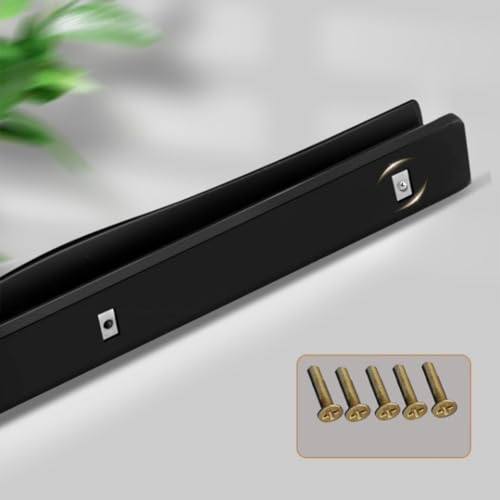 EOMO 2er-Pack selbstklebende Schiebegriffe – Haltegriffe aus Silikon und Metall mit Rückplatte for Küche und Schränke(Black) von EOMO