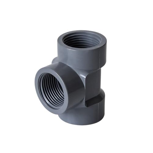 Graues PVC-Rohrverbinder-Set – 10 Stück 1/2 Zoll-1 Zoll Endkappe/T-Verbinder for die Gartenbewässerung – PVC-Innengewindeverbindung(Black,1in) von EOMO